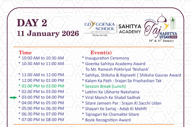 Schedule Day 2d